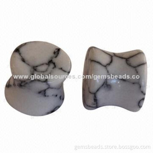 Gemstone body jewelry ear plug